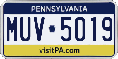 PA license plate MUV5019