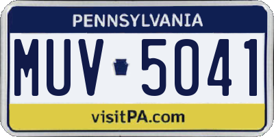 PA license plate MUV5041