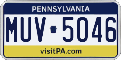 PA license plate MUV5046