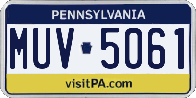 PA license plate MUV5061