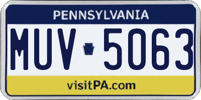 PA license plate MUV5063
