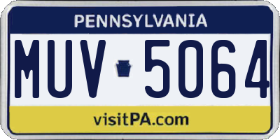 PA license plate MUV5064
