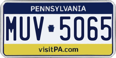 PA license plate MUV5065