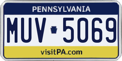 PA license plate MUV5069