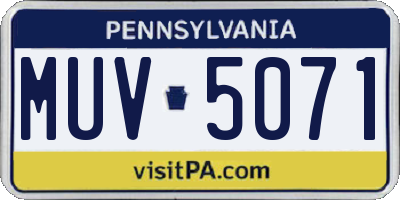 PA license plate MUV5071