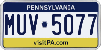 PA license plate MUV5077