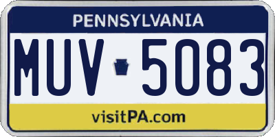 PA license plate MUV5083