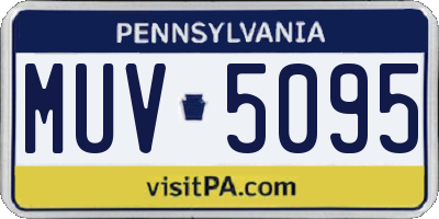 PA license plate MUV5095