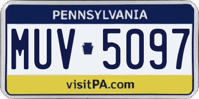 PA license plate MUV5097