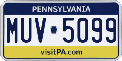 PA license plate MUV5099