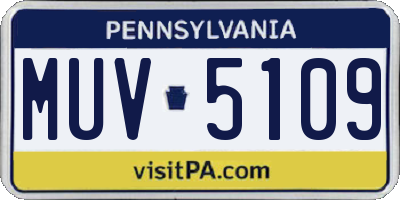 PA license plate MUV5109