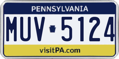 PA license plate MUV5124