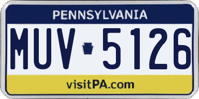 PA license plate MUV5126