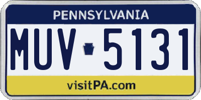 PA license plate MUV5131
