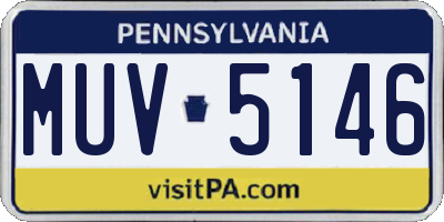PA license plate MUV5146