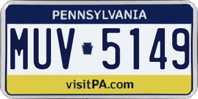 PA license plate MUV5149
