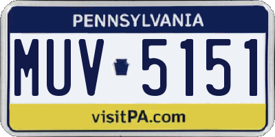 PA license plate MUV5151