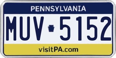 PA license plate MUV5152