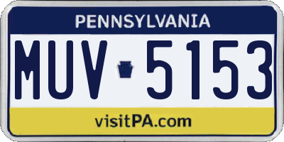 PA license plate MUV5153