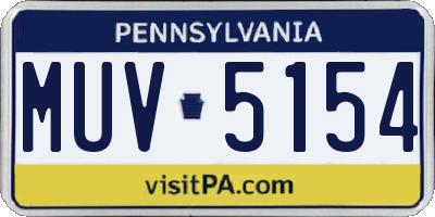 PA license plate MUV5154