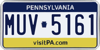 PA license plate MUV5161