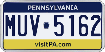 PA license plate MUV5162