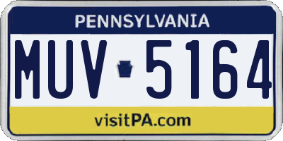PA license plate MUV5164