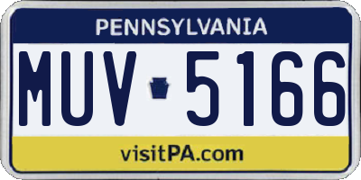 PA license plate MUV5166