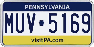 PA license plate MUV5169
