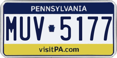 PA license plate MUV5177