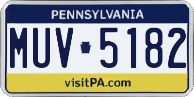 PA license plate MUV5182
