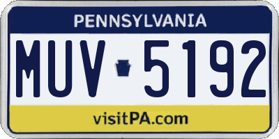 PA license plate MUV5192