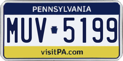 PA license plate MUV5199