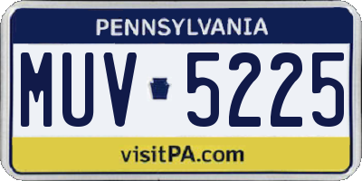 PA license plate MUV5225