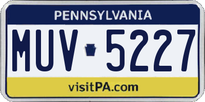 PA license plate MUV5227