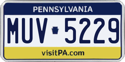 PA license plate MUV5229