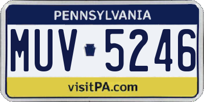 PA license plate MUV5246