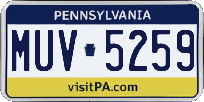 PA license plate MUV5259