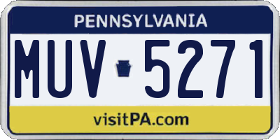 PA license plate MUV5271