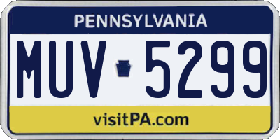 PA license plate MUV5299