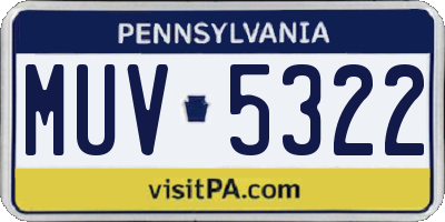 PA license plate MUV5322