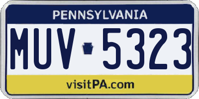 PA license plate MUV5323