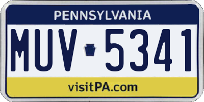 PA license plate MUV5341