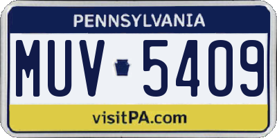 PA license plate MUV5409