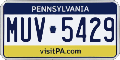 PA license plate MUV5429