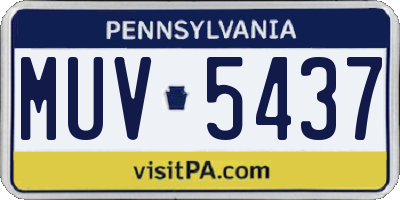 PA license plate MUV5437