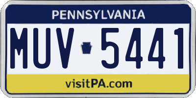 PA license plate MUV5441