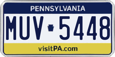 PA license plate MUV5448