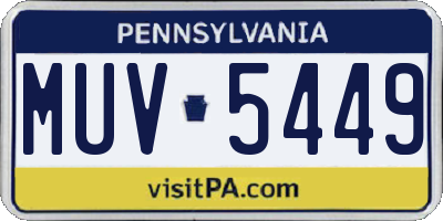 PA license plate MUV5449