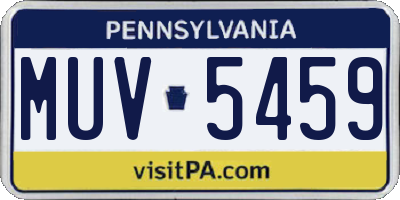 PA license plate MUV5459